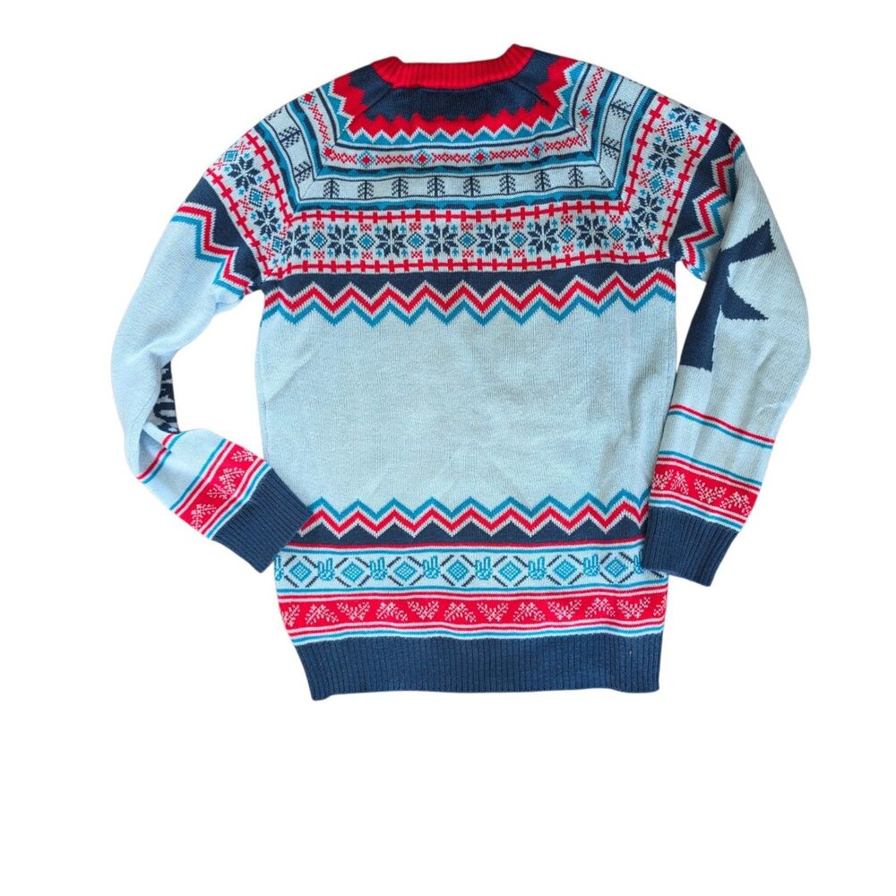 Dutch Bros Sweater Size M Blue Fair Isle Nordic Blue Red Unisex Limited Edition